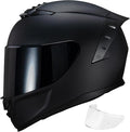 Full Face Motorcycle Helmet,Helmets for Adults Motorcycle, MG611 Motorbike Racing Street Bike Helmets with Black Visor for Men Women,DOT Approved (Matte Black-B, XL)
