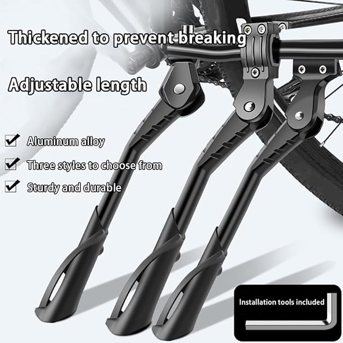 Bike Kickstand for Cannondale Bad Boy, Aluminum Adjustable Kickstand Foot Side Stand Suppor Rear Side Bicycle Stand with Non-Slip Rubber Foot,A