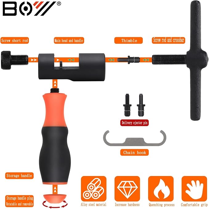 Bike Chain Breaker Tool Set, Bike Breaker Main Chain Pliers Chain Checker Wear Indicator for 1-12 Speed Road MTB Bikes