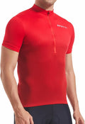 Spotti Men's Cycling Bike Jersey Short Sleeve with 3 Rear Pockets- Moisture Wicking, Breathable, Quick Dry Biking Shirt