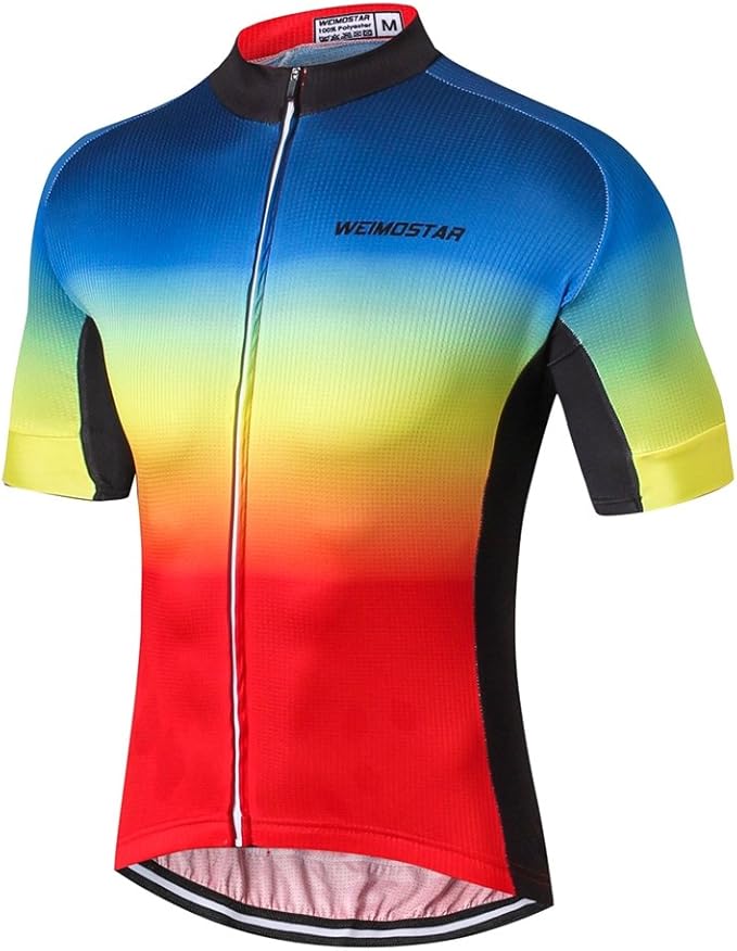 Weimostar Men's Cycling Jersey Men Mountain Bike Jerseys Short Sleeve Tops S-5XL