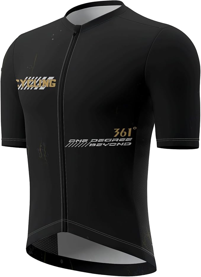 Men's Cycling Jersey Short Sleeve Breathable Quick Dry Bike Shirt Lightweight MTB Road Bicycle Jersey Full Zip 3 Rear Pockets
