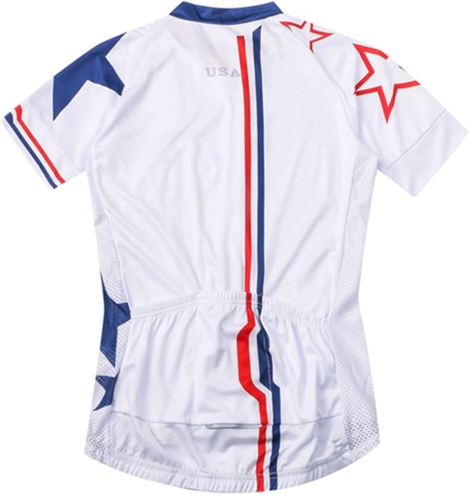 Weimostar Men's USA Cycling Jersey Short Sleeve Biking Shirts Breathable with Pockets