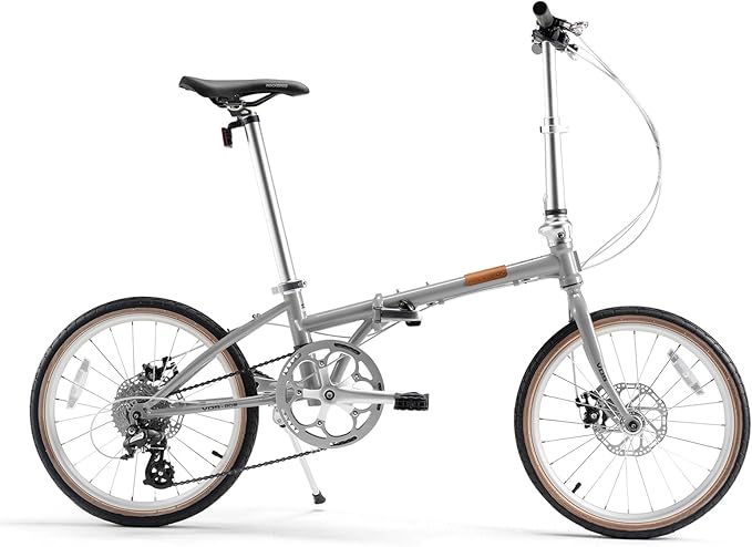 ROCKBROS VDS 20 Inch for Adults, 26lb Lightweight Foldable Bike for Women & Men, Shimano 8-Speed Adult Folding Bicycle with Disc Brakes, Portable Commuter City Bike