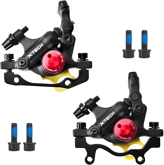 Zoom HB-100 Hydraulic Disc Brake Calipers, 2PCS Front/Rear Black, Line Pull Oil Brake Disc Brake Set for MTB, Mountain Bike and Electric Bike