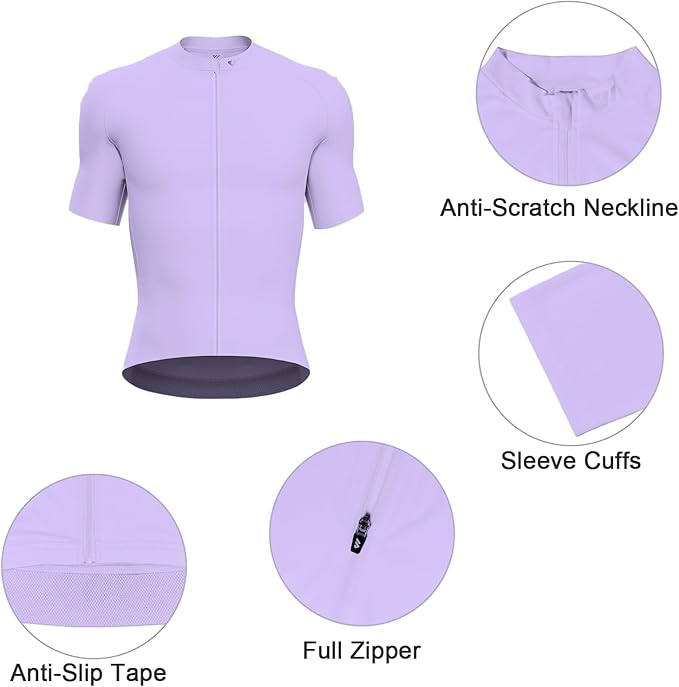 Lo.gas Cycling Jersey Men Short Sleeve, Road Bike Jerseys Full Zipper with Pockets, Bicycle Clothing Breathable Quick Dry