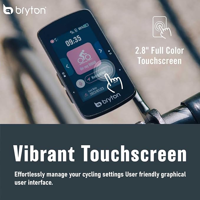 Bryton Rider 750SE 2.8 Inch Colour LCD Touchscreen GPS Bike Computer Offline EU Map Compatible with Bicycle Radar 40 Hours Battery Life Navigation with Turn-by-Turn Follow Track