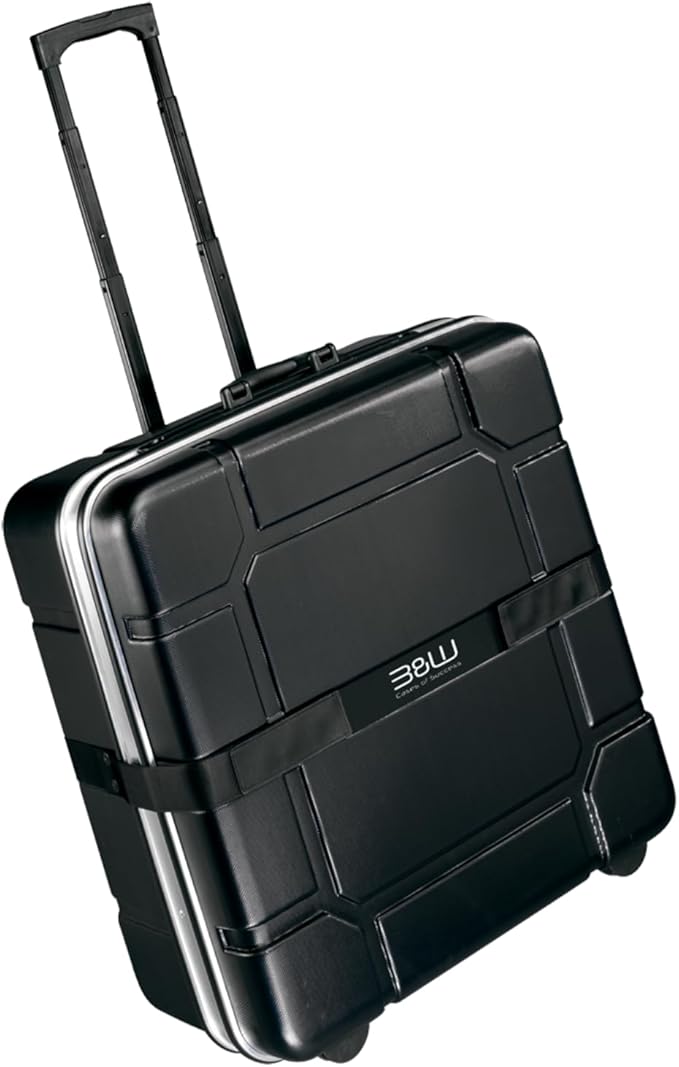 B&W International Brompton Bike Case, Foldon Hard Case – Impact-Resistant ABS Hard Shell Travel Case with Wheels, Telescoping Handle