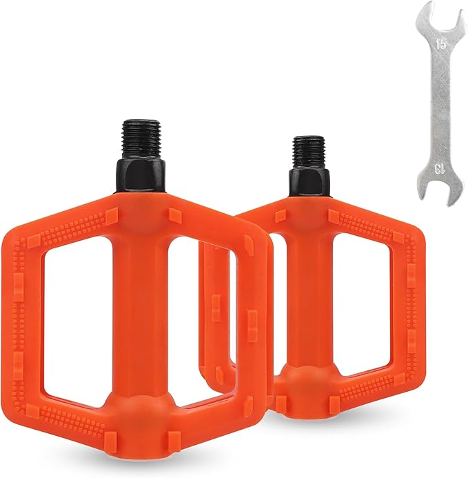 ZUKKA Bike Pedals 1/2-Inch Bike Pedals Non-Slip Kids Bike Peals with Reflective Strips on Sides Multiple Color for Mountain Bike Kid Bike Freestyle BMX Bike