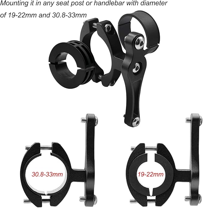 Platt Bike Bottle Cage Mount Aluminium Alloy Bicycle Water Bottle Cage Handlebar/Seatpost Mount for Road Bikes MTB Kids Bike（Black A）