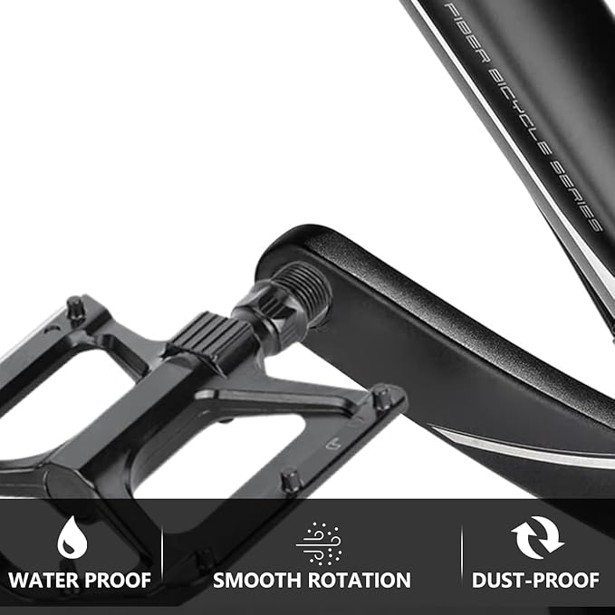 Mountain Bike Pedals MTB Pedals, Large Size Aluminum Alloy Body with Boron Steel Spindle, Equipped with DU Bearings, Ideal for Off-Road Cycling