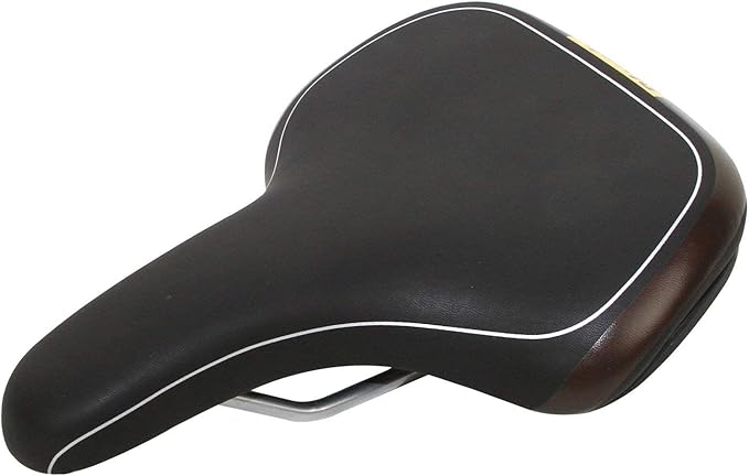 VELO VL-6263 Plush Comfortable Bicycle Seat for Beach Cruiser, Hybrid, Urban, Commuting, City and Comfort Bikes. Black PU Leather and Gel Bike Saddle for Man Women