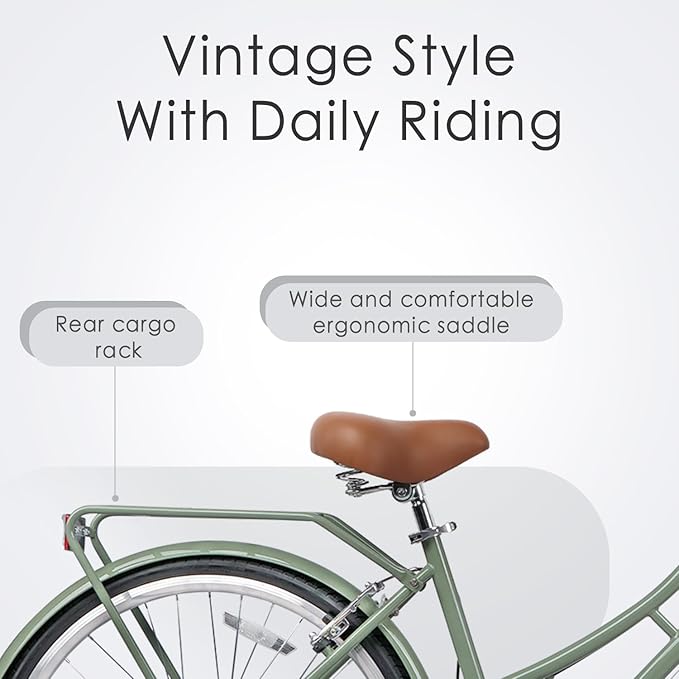 AVASTA Vela Hybrid Bike for Adult Women Female Lightweight Step Through 26 Inch High Tensile Steel Frame City Commuter Comfort Lady Bicycle, 6-Speed, Multiple Colors