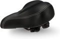 Bikeroo Extra Wide Replacement Saddle - Fits Indoor & Outdoor Bicycles - Steel Spring & Elastomer Suspension - Center Cutout - Memory Foam