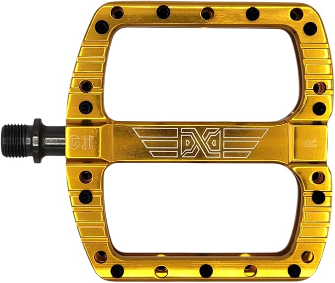 PDX G11 Mountain Bike Pedal MTB Pedal Large Concave Platform Machined Aluminum Polished Bicycle Non-Slip Pedals 9/16 Chromoly Spindle Smooth Ball Bearings