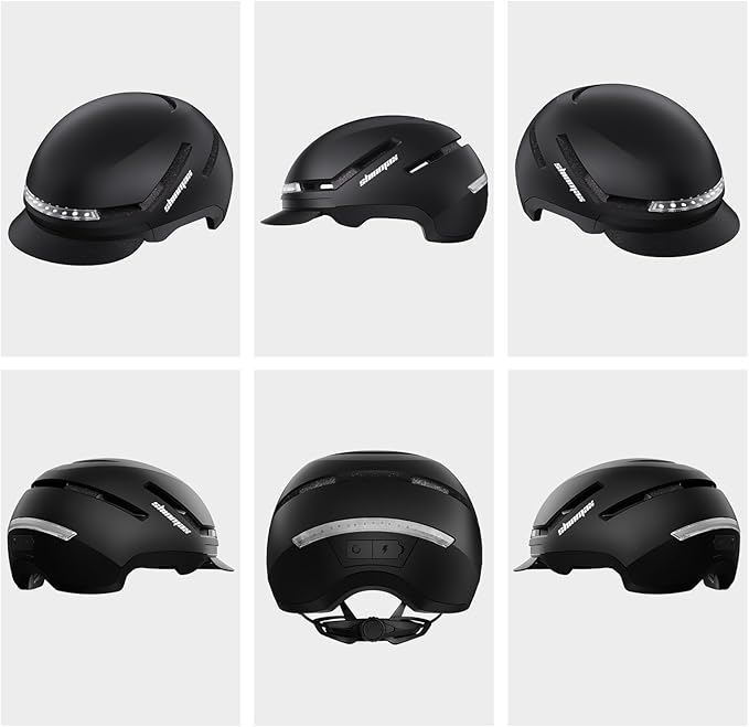 Shinmax Bike Helmet with Turn Signals, NTA Certified up to 45km/h, Bicycle Helmet for Men Women with USB Rechargeable Rear Light, Viser, Cycling Helmet for E-Bike & S-Pedelec,Scooter, Commuter, Adults