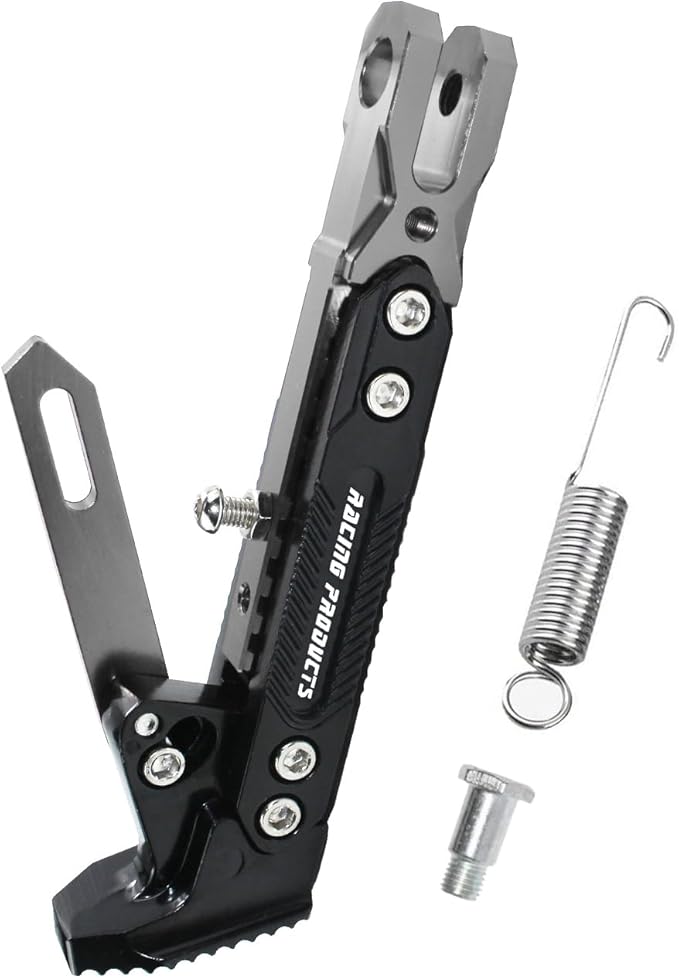 Universal Motorcycle Kickstand Accessories Motor Modified CNC Aluminum Alloy Adjustable Tripod Holder Kickstand Foot Side Support Stand Motor Scooter Motorbike Dit Pit Bike (gray)