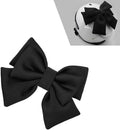 Cute Large Motorcycle Helmet Bow, Fabric Removable Helmet Bow, 7.87" x 10.24" Fashionable Accessory for Women, Universal Fit for Motorcycle, Ski & Bike Helmets (Black)