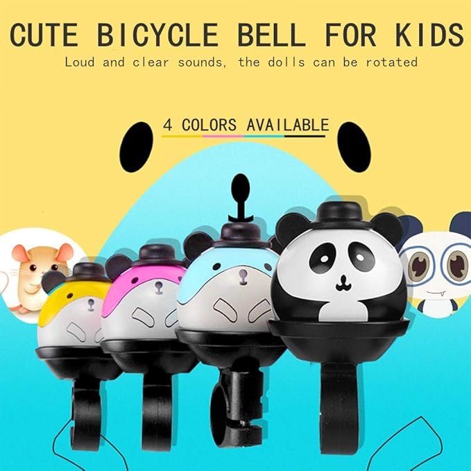 Kids Bike Bell, 360° Rotatable Cartoon Cycling Bell for Girls Boys and Adult, Loud Crisp Clear Sound Bicycle Handlebar Ring Horn, Children's Bike Accessories