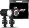 MZS Motorcycle Rear LED Turn Signals, White Light Mini Turn Signal Tail Light, Minimalist Design, Universal 6mm Screw Suitable for 6mm/8mm/10mm Hole Compatible with Most Family Motorcycles