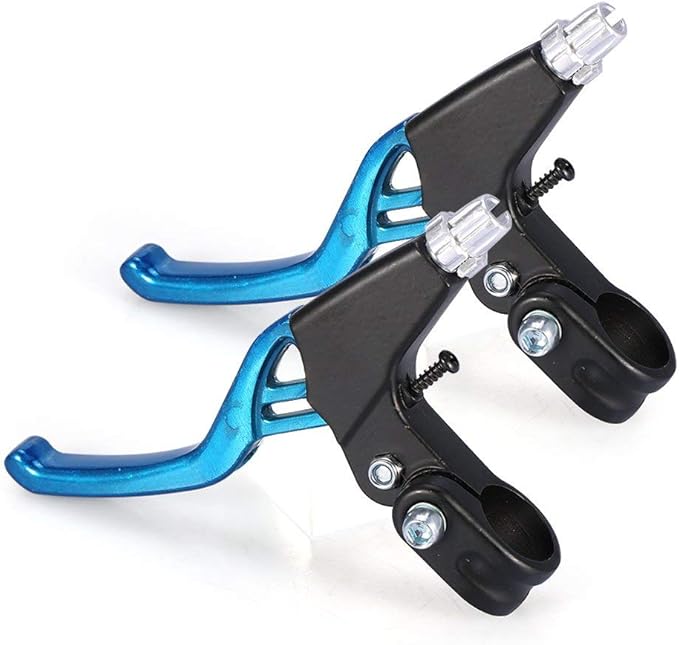 DISIWENE 1 Pair Bicycle Brake Lever, V-Brake Handlebar Aluminium Alloy Bike Brake Handle Universal 2.2cm for Most Bicycle, Road Bike, Mountain Bike (Blue)