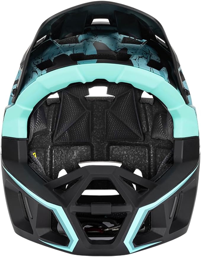 Lixada Adult Bike Helmet, Full Face Mountain Bike Helmet Lightweight Bicycle Helmet with Pads & Visor, Comfort Cycling Helmet Racing Downhill MTB Helmet for Men Women