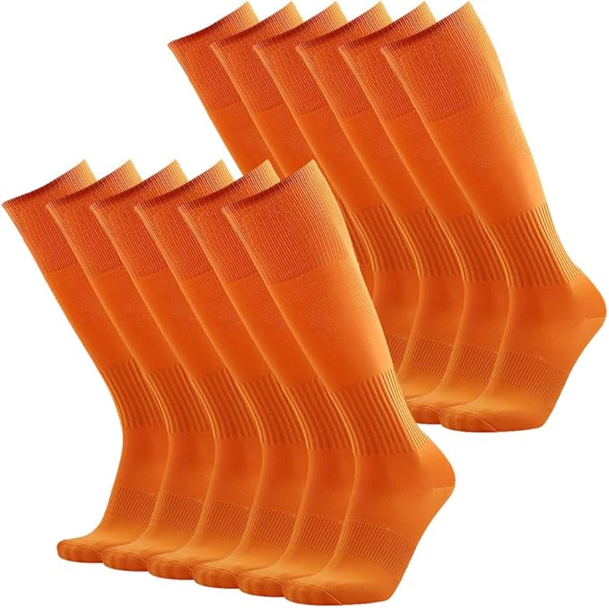 Three street Baseball Socks, Unisex Knee High Solid Sport Tube Compression Softball Football Soccer Team Socks 2-10 Pairs