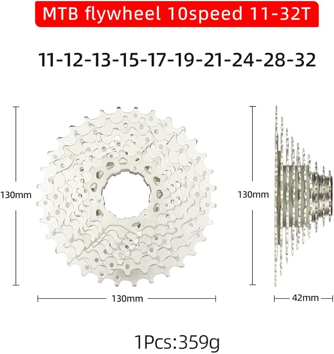 CYSKY 8/9/10/11/12-Speed Cassette 11-25T/28T/32T/34T/36T/40T/42T/46T/50T/52T Bike Sprocket Freewheel Compatible with Shimano, Sram HG Hub, Fit for Mountain Bike, Road Bike, MTB Cassette