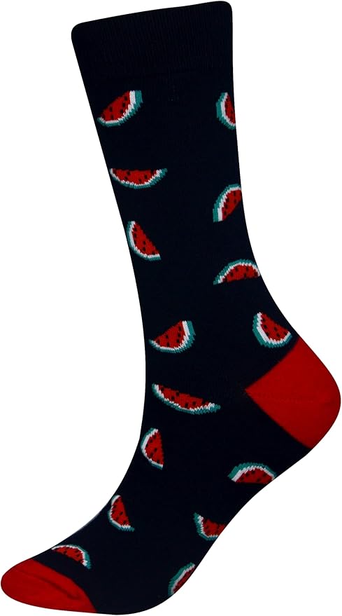 Cansok Men's 2/4 Packs Fun Crazy Novelty Dress Crew Socks