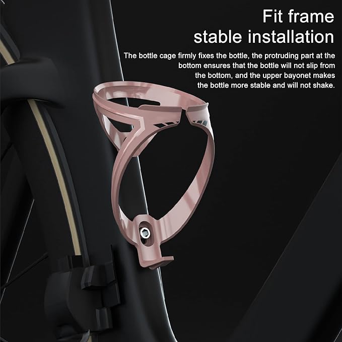 Bicycle Water Bottle Holder Cage Streamlined Design for Outdoor Cycling Road Mountain Bikes (Pink)