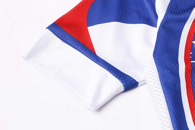 Cycling Jersey Short Sleeve USA Style Bike Tops with Pocket Reflective Stripe