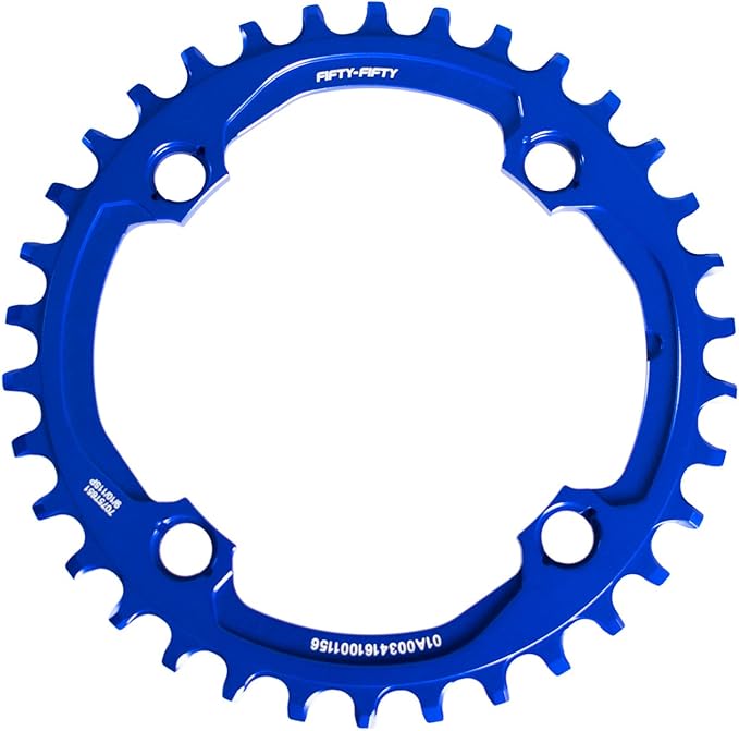 FIFTY-FIFTY Round 104BCD Chainring, 30T 32T 34T 36T Narrow Wide Mountain Bike Chainring, Single Chainring for 9/10/11-Speed with 4 Alloy Chainring Bolts for MTB