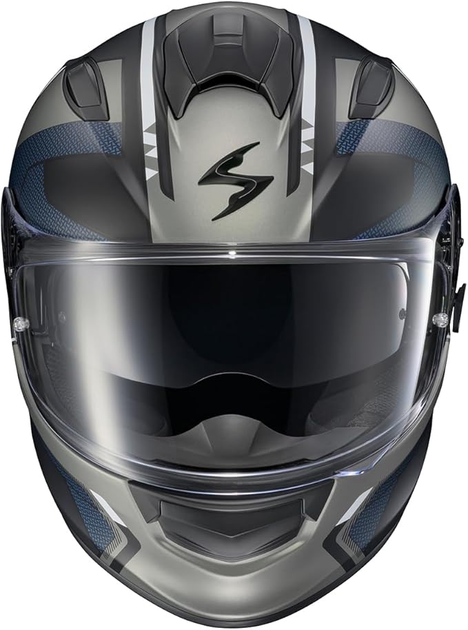 ScorpionEXO Ryzer Full Face Motorcycle Helmet with Pinlock Ready Shield with Integrated Speaker Pockets DOT ECE Approved Switch (Phantom - Small)