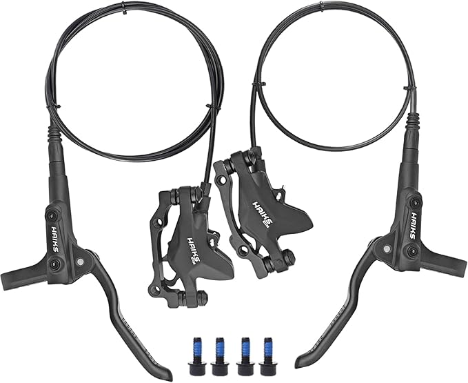 MT200 Hydraulic Disc Brake Set,2 Piston Left Front 850mm & Right Rear 1450mm, Aluminum Alloy Hydraulic Bike Brakes Mountain Bike Hydraulic Brake Fit 160mm Rotors Hydrauli Brake