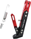 Motorcycle Universal Kickstand Adjustable Modified CNC Aluminum Alloy Adjustable Tripod Holder Kickstand Foot Side Support Stand Motor Scooter Motorbike Motocross Electric Dit Pit Bike （Red) (Red)