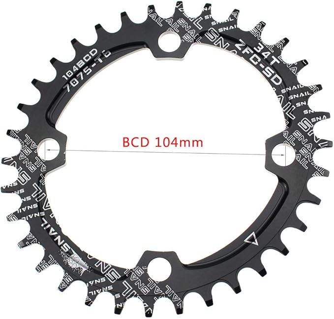 CYSKY 104 BCD Chainring 30T to 52T Narrow Wide Chainring with Sprocket Bolts for 1x Set-up Road Bike Mountain Bike BMX MTB Gravel Ebike