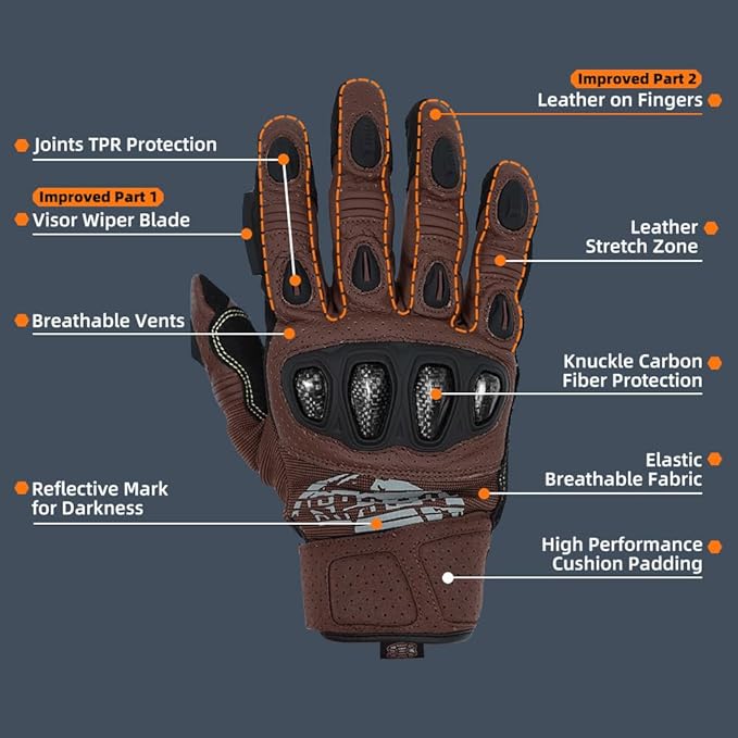 Seibertron SPS Series Touchscreen Motorcycle Motocross BMX ATV MTB Bicycle Cycling Full or Half Finger Gloves Adult and Youth