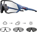 KAPVOE Photochromic Cycling Glasses Men Women Mountain Bike Sunglasses Clear MTB Bicycle Riding - K9408