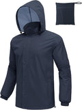 COOFANDY Men's Rain Jacket Waterproof Packable Raincoat Lightweight Rain Shell Hood Travel Golf Hiking Cycling Zip Pockets