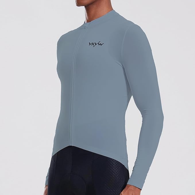 YKYWBIKE Cycling Jersey Men Aero Race Fit, Road Bike Jersey Short Sleeved Moisture Wicking, Breathable,Zip Pocket,UPF50＋