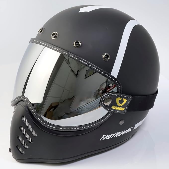 Retro Motorcycle Helmet Shield Bubble Visor, PC Goggles Lens Replacement For Off-Road Cruiser Motorcycle Helmet Bell Moto-3