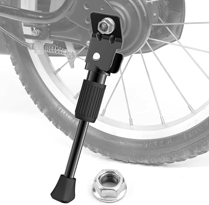 SEISSO Bike Kickstand for Kids Bike for 14 in Wheel, Universal Rear Mount Bicycle Kickstands, Replacement Single Side Steel Child Kick Stand for 14" Wheel