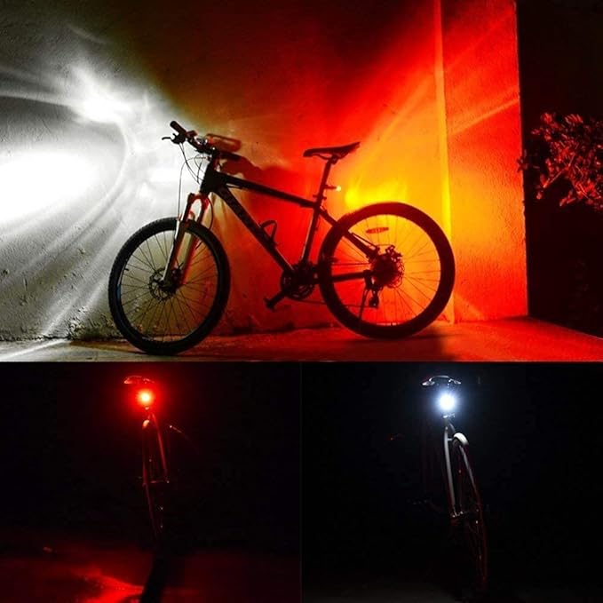 Rechargeable LED Bike Light Sets, Super Bright Front Headlights and Rear LED Bicycle Lights, 650mah Lithium Batteries