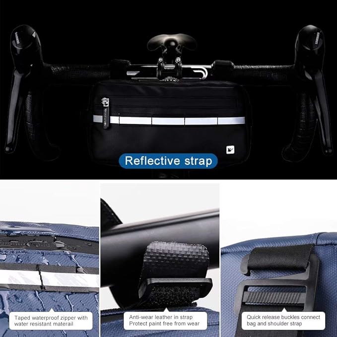 Rhinowalk Multifunction Bike Handlebar Bag Front Bag 3L Bicycle Frame Bag Waterproof Shoulder Bag Handbag Waist Bag