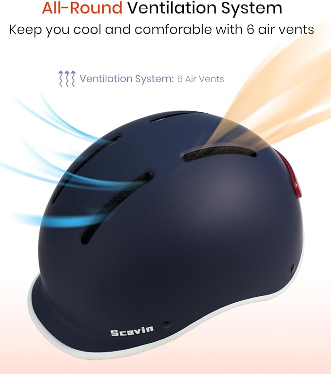 Bike Helmet for Adults with Rechargeable Rear Light, Adjustable Cycling Helmet for Men Women Youth - Safety Certified for Bicycle, Skateboard, Road Bike & Commuting