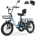 T300 Adults Electric Trike Bike, 1200W Peak Motor & 624Wh Removable Battery,18x3.0 Fat Tire Foldable 3-Wheel E-Bike with Step-Thru Design, Up to 65 Miles, Gift for Parents
