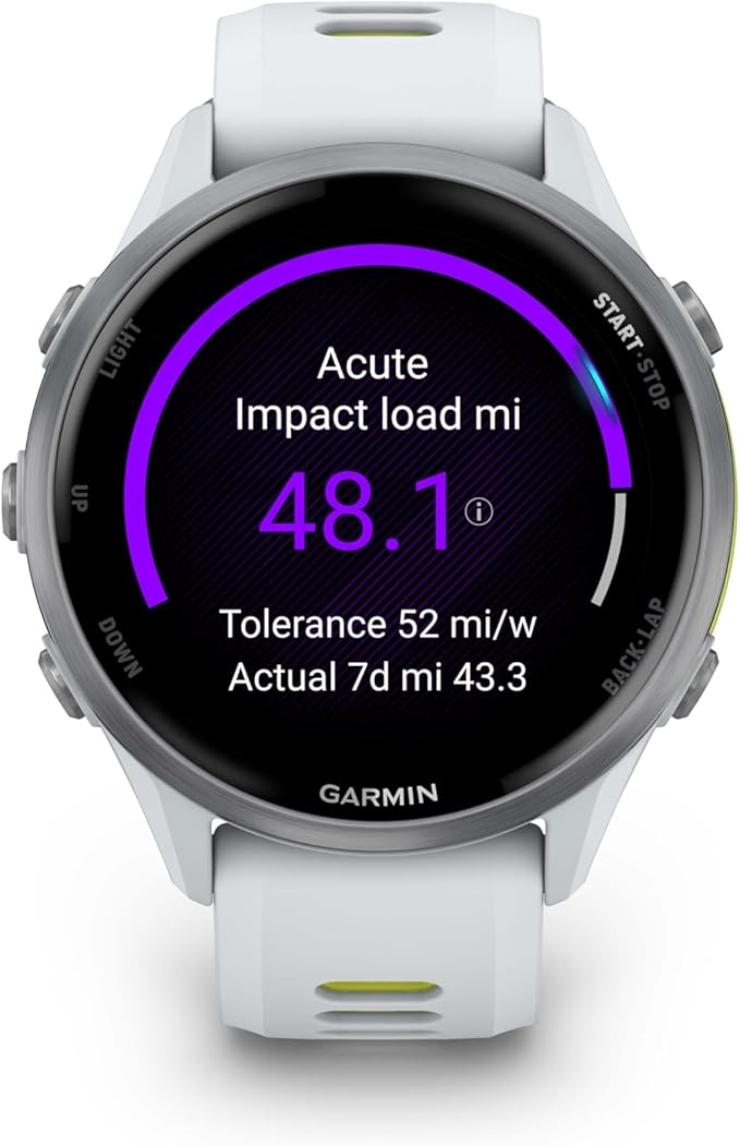Garmin Forerunner 955, GPS Running Smartwatch, Tailored to Triathletes, Long-Lasting Battery, Whitestone with Wearable4U White Earbuds Bundle