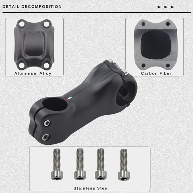 RXL SL Carbon MTB Stem, Mountain Bike Stem 31.8, Road Bike Stem 6 17 Degree 70mm 80mm 90mm 100mm 110mm 120mm 130mm Fixie Handlebar Stems for Downhill Enduro XC