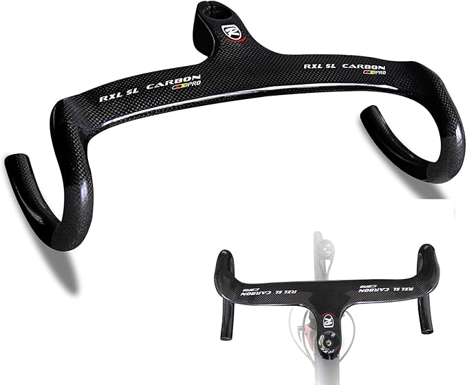 RXL SL carbon fiber road bike bars with integrated stem integrated handlebar carbon road bike handlebars drop handlebar 1-1/8"(28.6mm) 3K Glossy/Matte drop handlebars 400/420/440 90/100/110/120