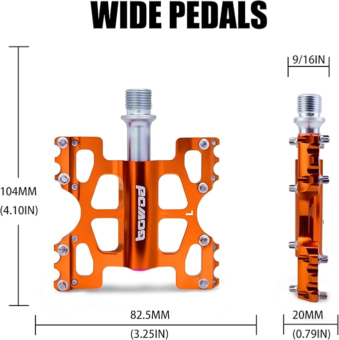 Bike Pedals 9/16" Lightweight Non-Slip Bicycle Platform Pedals - Fits Most Adult Bikes & Mountain Bikes &MTB, Road Bikes and Slip-Resistant Design